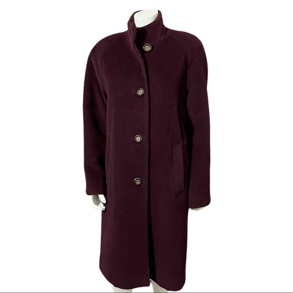 Plum Wool Alpaca Blend Coat 